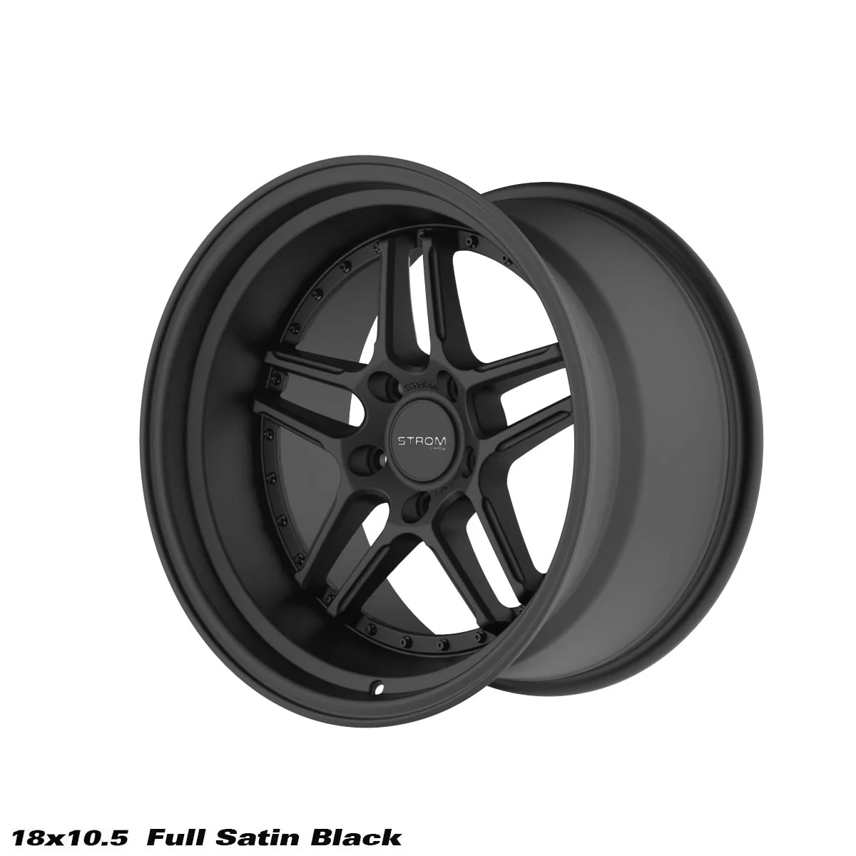 STROM DS-05 Full Satin Black w/ Black Rivets 18x10.5 5x120 ET10
